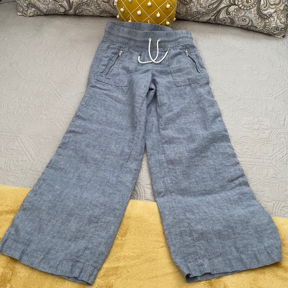 Athleta Cabo linen wide leg pants